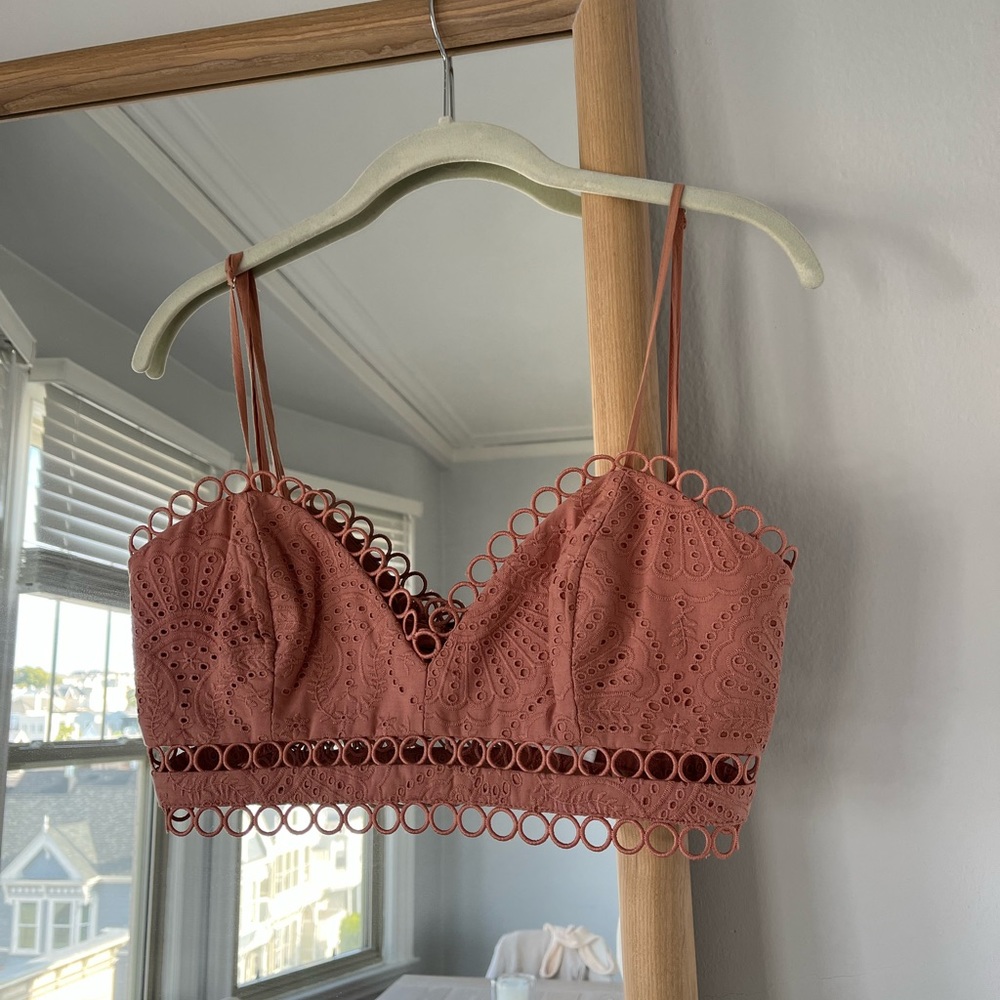 Zimmermann Crochet bralette. Pink.